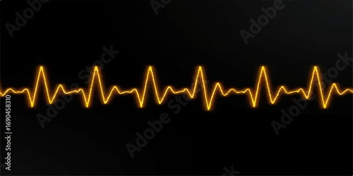 Healthy digital heart pulse monitor showing a medical cardiogram wave on a graph