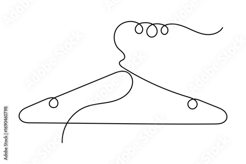 Minimalist clothes hangers single line art isolated vector design
