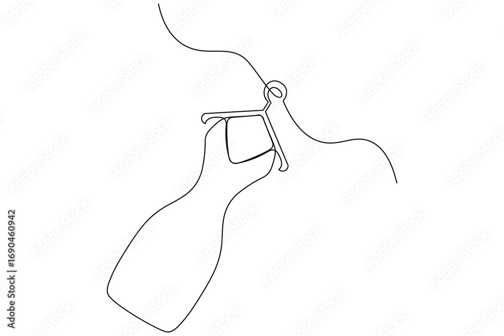 Obraz premium Minimalist clothes hangers single line art isolated vector design 