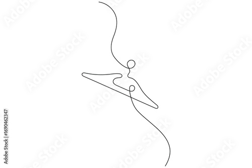 Minimalist clothes hangers single line art isolated vector design
