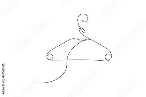 Minimalist clothes hangers single line art isolated vector design

