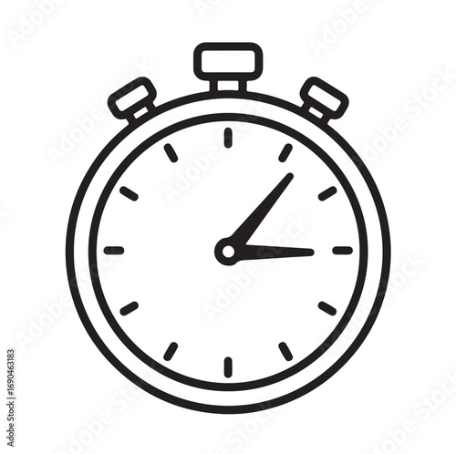 Health and Fitness Stopwatch Icon – Time Management for Exercise, Training, or Medical Monitoring
