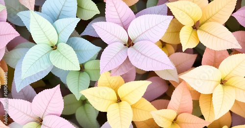 potrait transparent pastel-colored hd leaves in soft shades, Generative AI