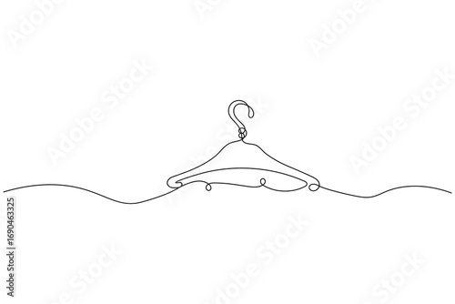 Minimalist clothes hangers single line art isolated vector design
