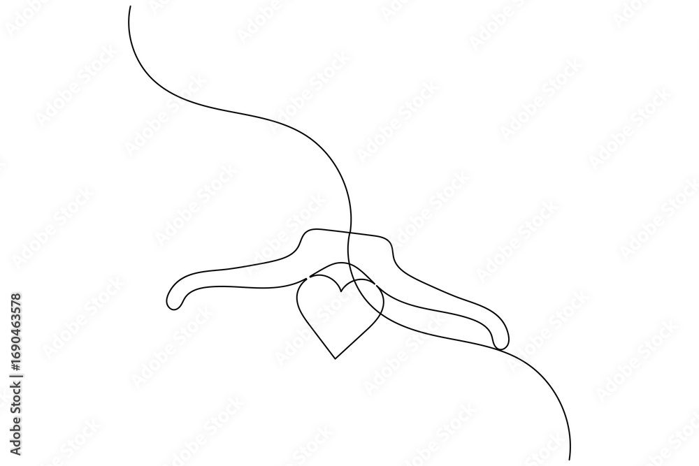 Obraz premium Minimalist clothes hangers single line art isolated vector design 