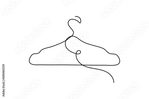 Minimalist clothes hangers single line art isolated vector design

