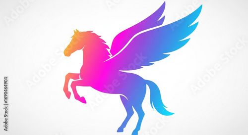 Pegasus flying horse mythical creature vector art graphic design illustration fantasy animal winged stallion art