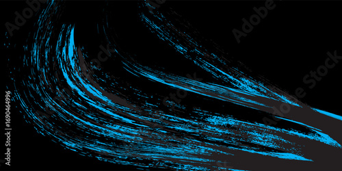 light blue black brush wrap car sticker pattern abstract banner sporty lines light blue black color combination grunge brush pattern, Vector Illustration.
