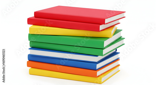 Wallpaper Mural Neatly Stacked Colorful Hardcover Notebooks and Journals — Rainbow Office Stationery Pile Torontodigital.ca