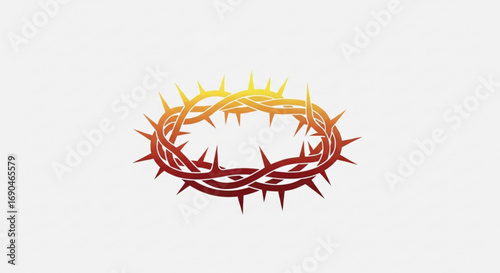 Crown of thorns vector illustration jesus christ easter religious symbol christianity passion crucifixion cross