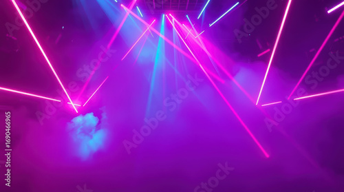 Neon Laser Beams and Smoke