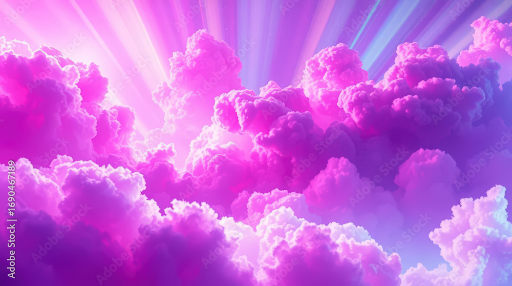 Fototapeta premium Pink Clouds and Radiant Light