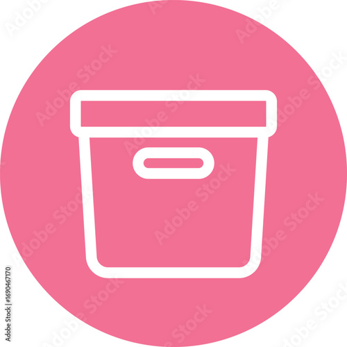 a simple round archive box icon