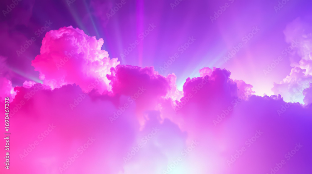 Fototapeta premium Vibrant Pink and Purple Cloudscape
