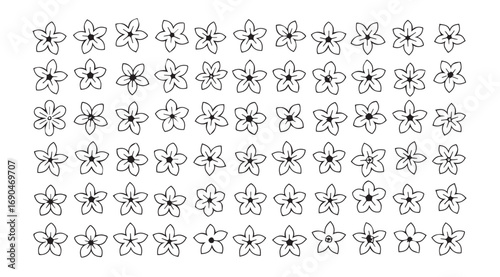 Intricate black and white floral pattern silhouette with repeating motifs
