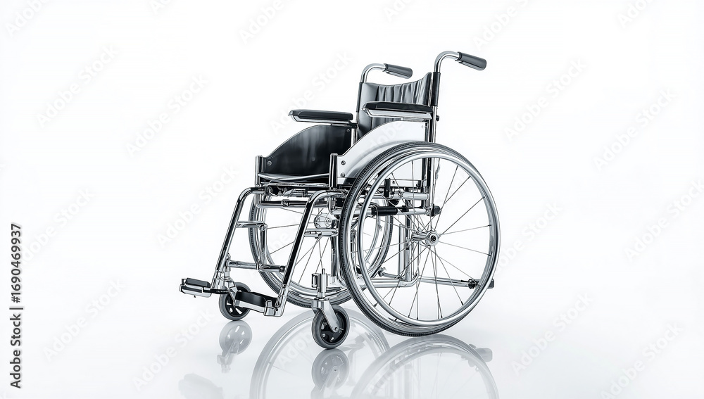 Fototapeta premium Wheelchair on White Background - Accessibility and Mobility Aid