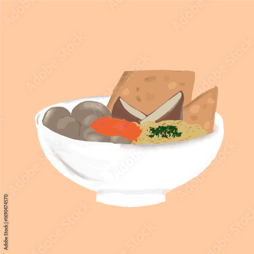 fresh meat ball bakso indonesian food