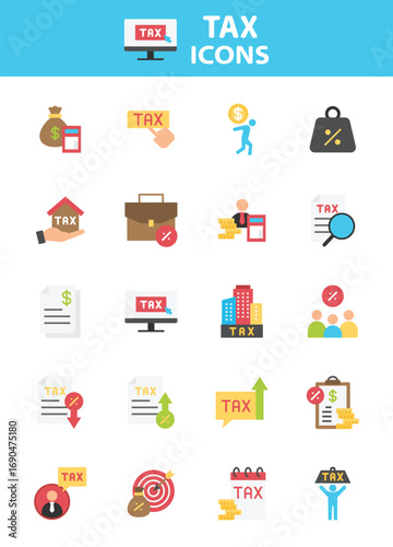set of finance icons, loan, debt