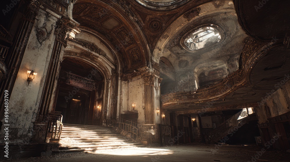Fototapeta premium Abandoned majestic hallway