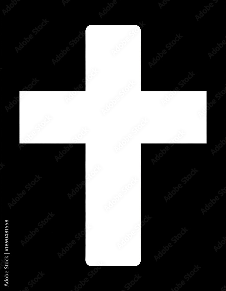Obraz premium Simple white cross on black background (1)