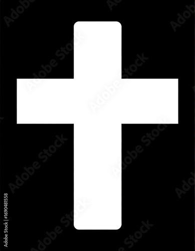 Simple white cross on black background (1)