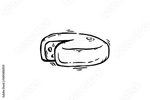 Cheese hand drawn vector sketch illustration