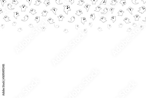 Friendly Ghost Halloween Border Frame