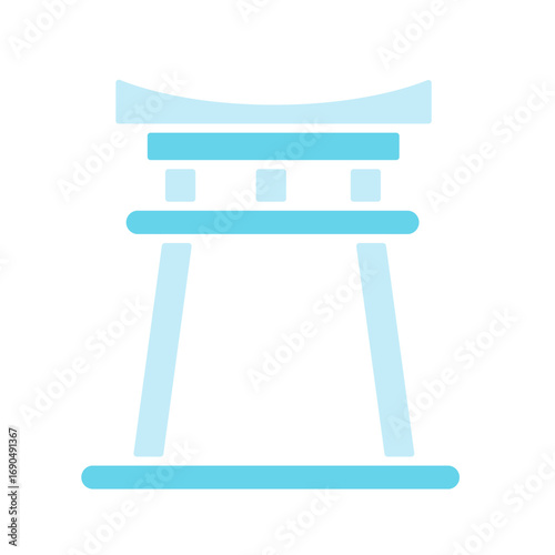 japanese temple gate duotone icon