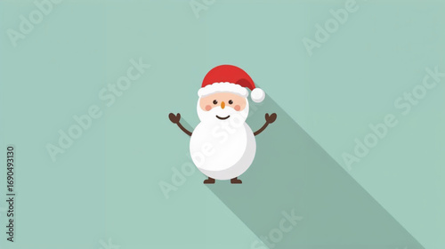 santa claus with snowman
