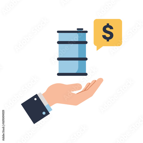 Oil Barrel and Dollar Sign Representing Energy Investment and Financial Gains.