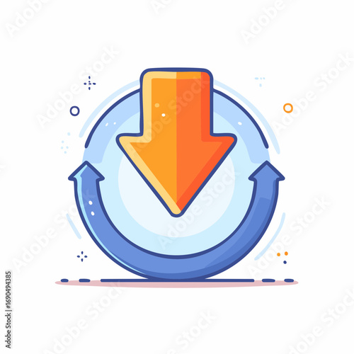 Download Icon With Circular Design