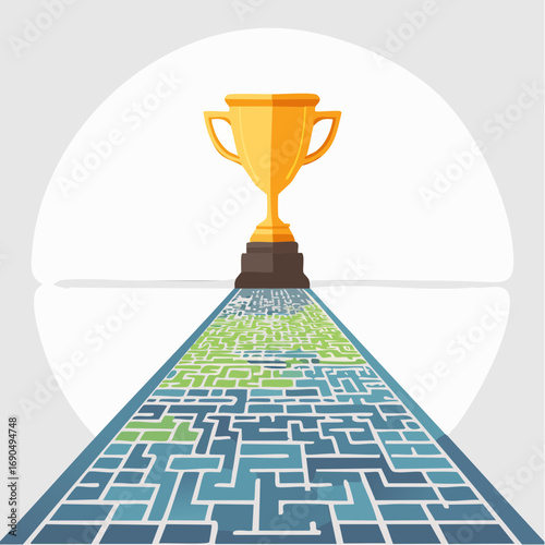 Abstract Path To Victory Through Maze