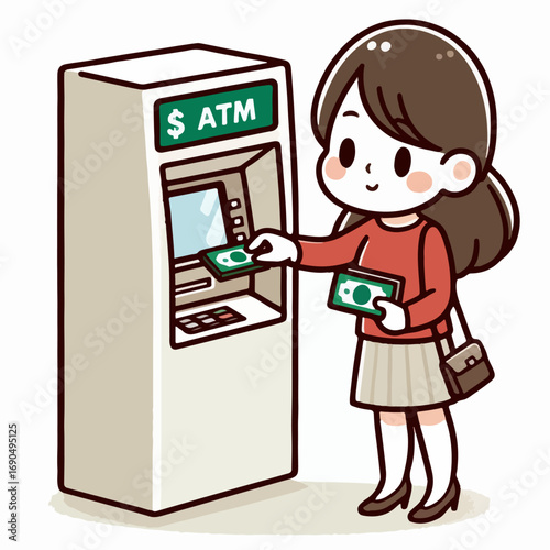 girl with cash register