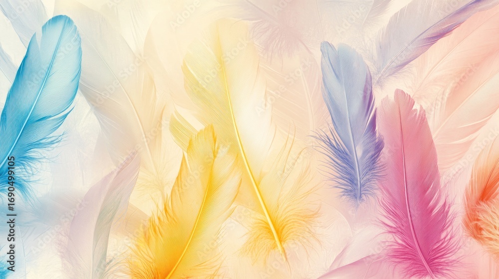 Obraz premium Abstract Colorful Feather Background.