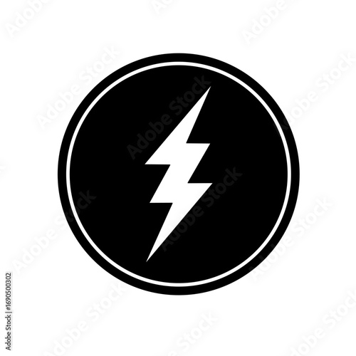 thunder icon vector on white background. electricity icon