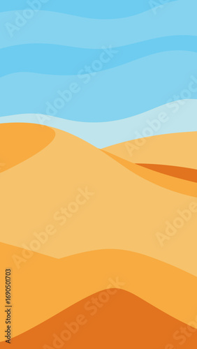 Vibrant desert landscape vector illustration nature scene for digital art and design projects