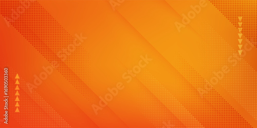 Abstract Orange Geometric Gradient Background with Halftone Pattern
