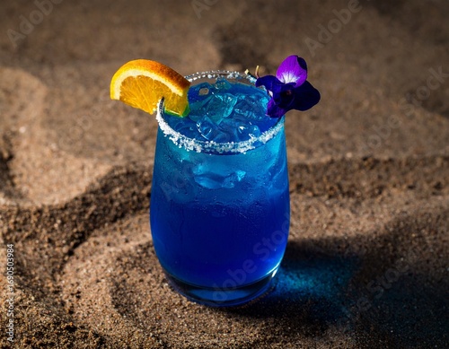 Blue Butterfly Pea Flower Mocktail with Salted Rim Title