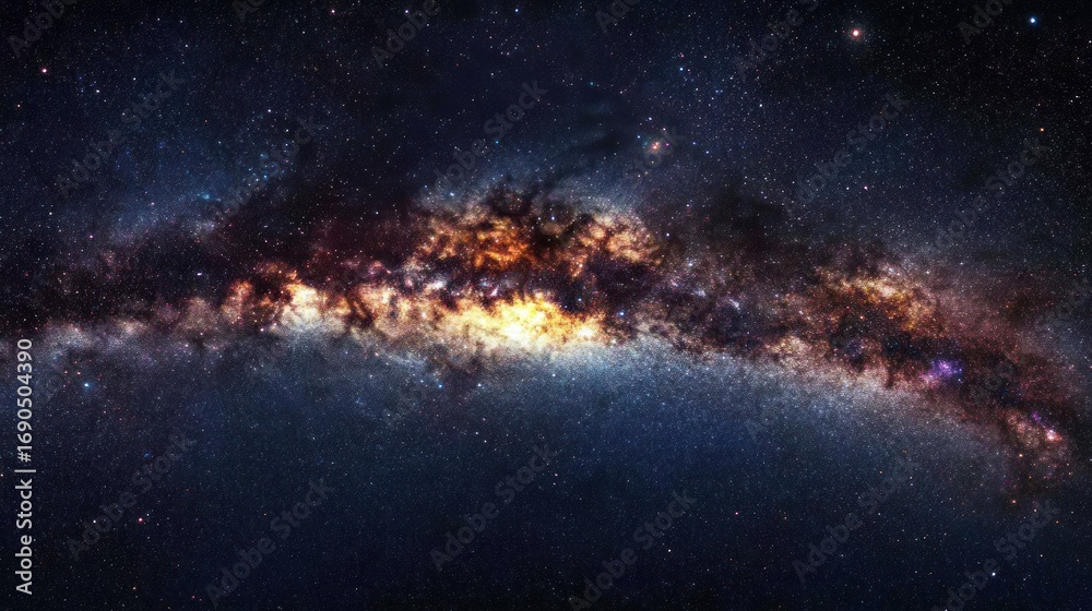 Fototapeta premium Vivid Milky Way Galaxy Displaying Cosmic Dust and Stellar Brilliance