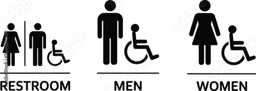 Accessible Restroom Men Women Icons with Text untitled