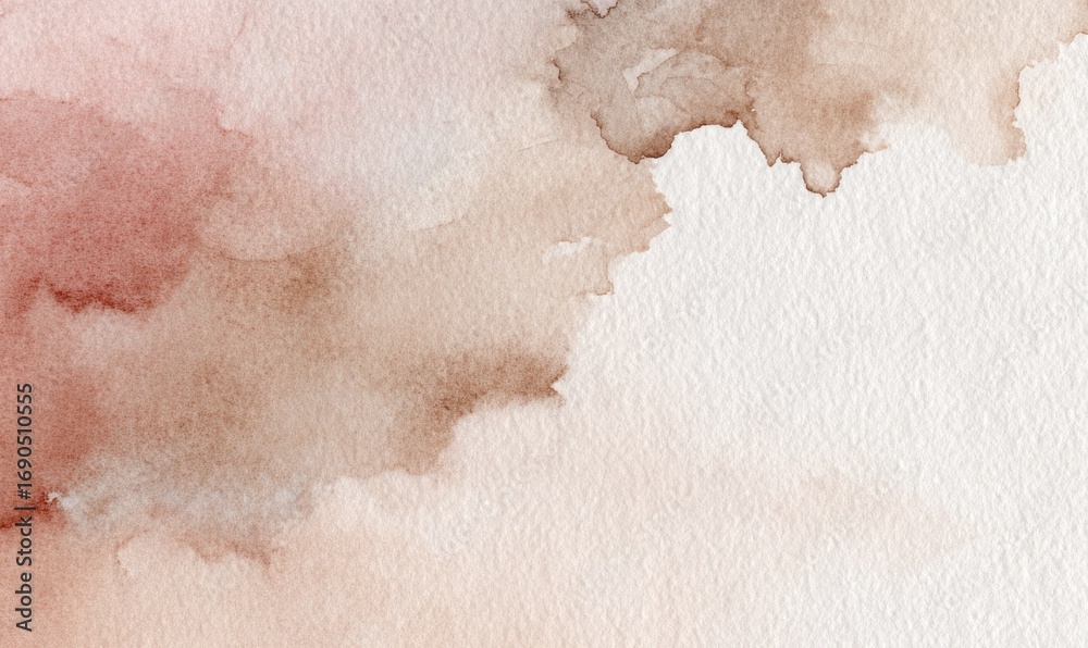 Fototapeta premium A watercolor painting of a cloudy sky with a red and brown hue