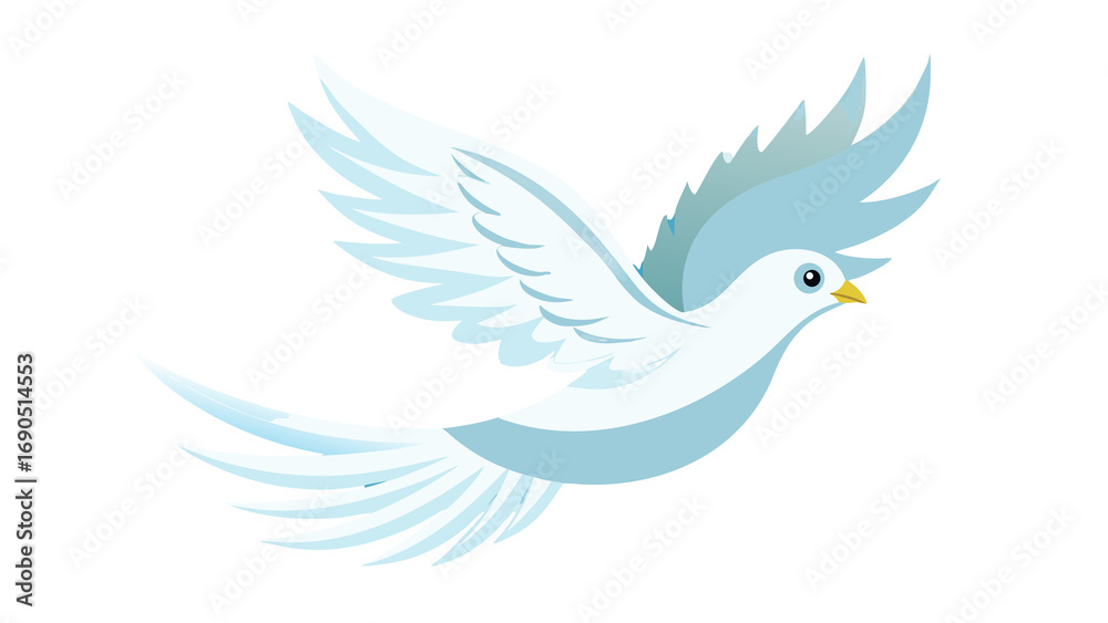 Fototapeta premium white dove flying on the transparent background 