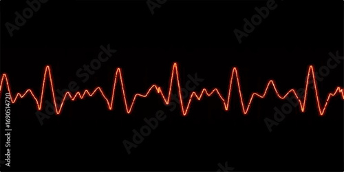 Red EKG graph showing a stylized heartbeat wave on a black monitor