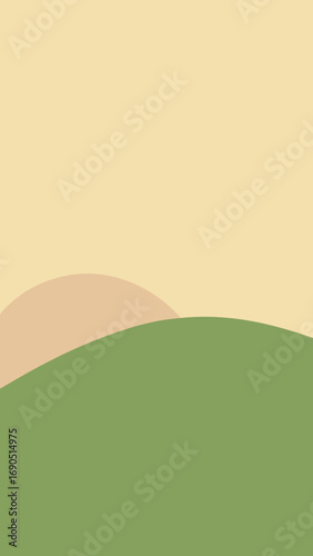 Serene vector landscape illustration soft hues gentle hills nature design scalable art