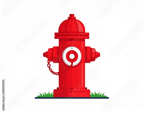 Wallpaper Mural Vibrant Red Fire Hydrant Vector Illustration for Public Safety and Urban Infrastructure Torontodigital.ca