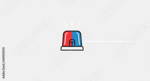 Red and blue emergency light vector illustration for police ambulance fire truck siren flashing light design