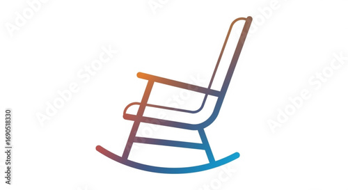 Rocking chair illustration relaxing furniture design comfortable seat home decor gradient color rocking chair