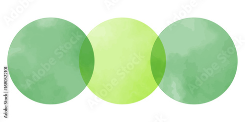 水彩のおしゃれなベクターのサークルフレーム　ドット　緑