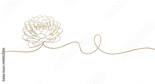 Elegant gold floral line art design element for wedding invitations and sophisticated brand aesthetics