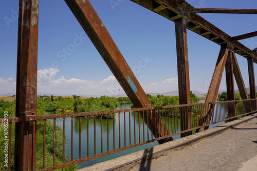 Genc bridge on Bingol road built on Murat river in Turkey